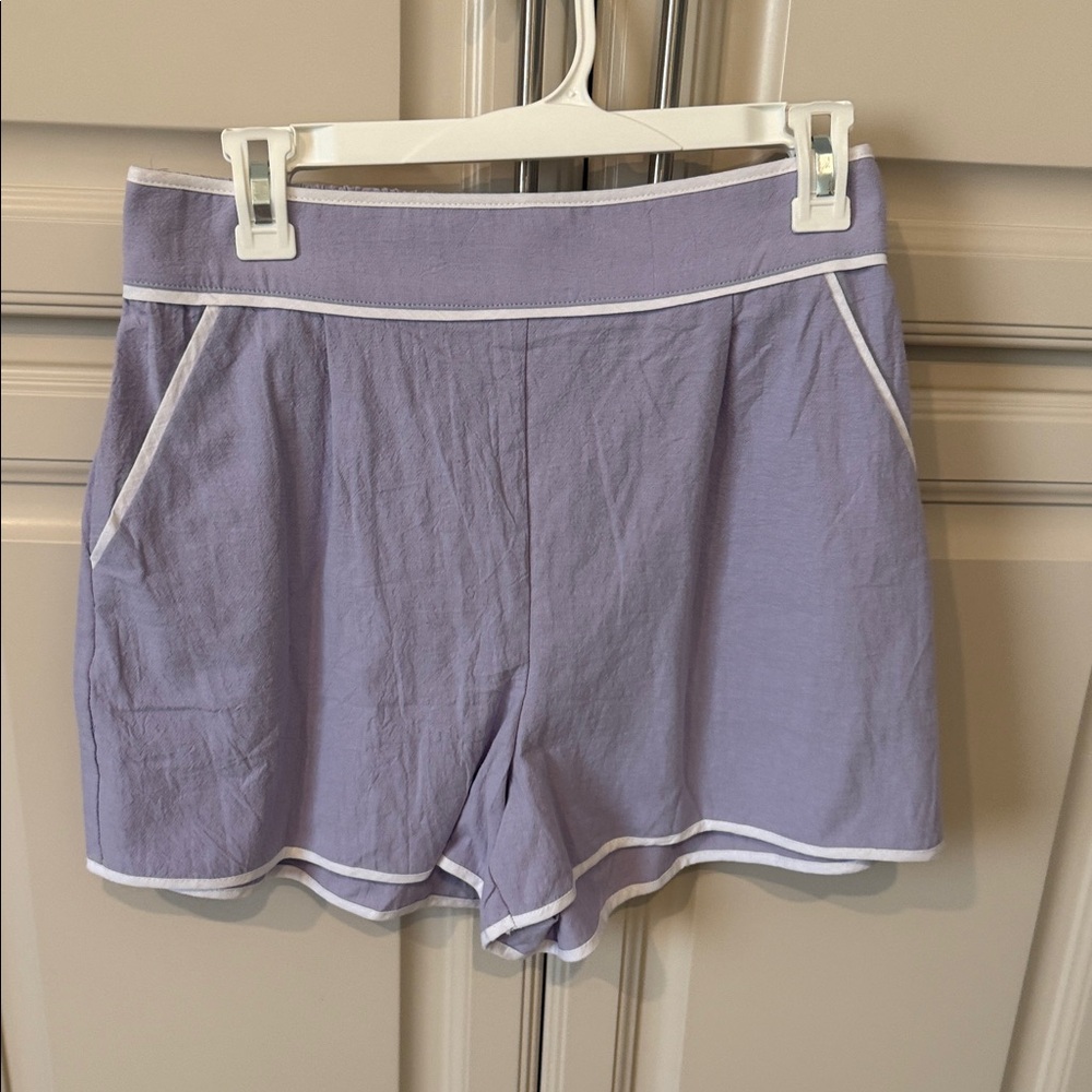 Lavender Shorts with White Trim